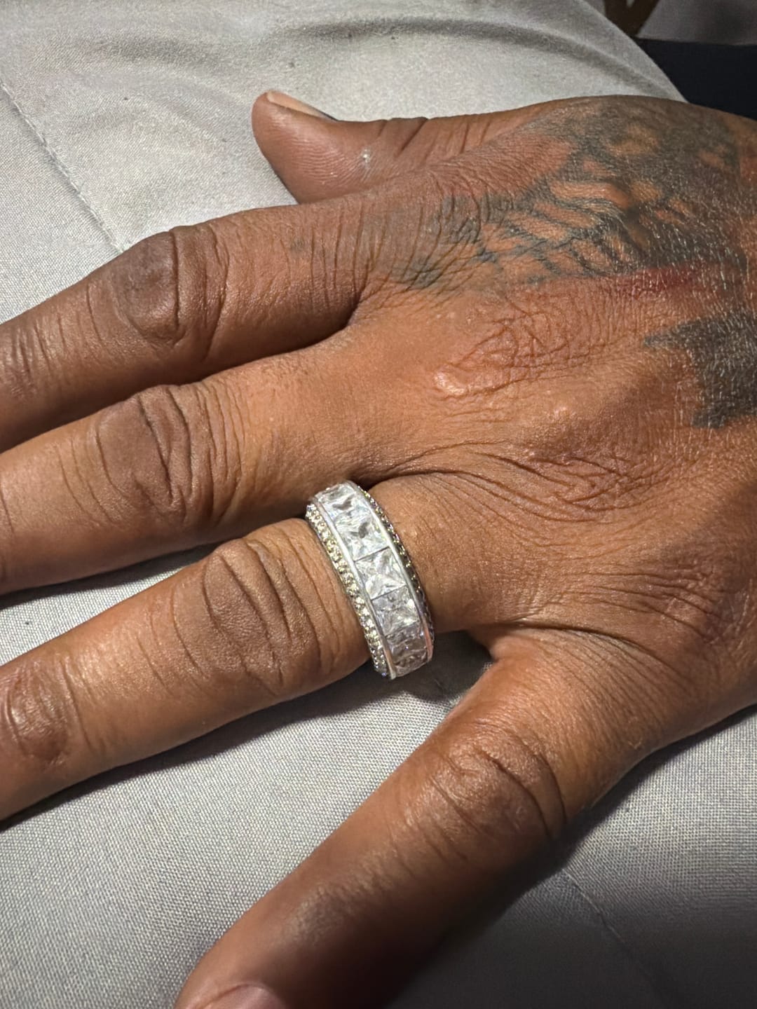 Customer photo review of Bold Multi-Row Princess Cut Anniversary Band