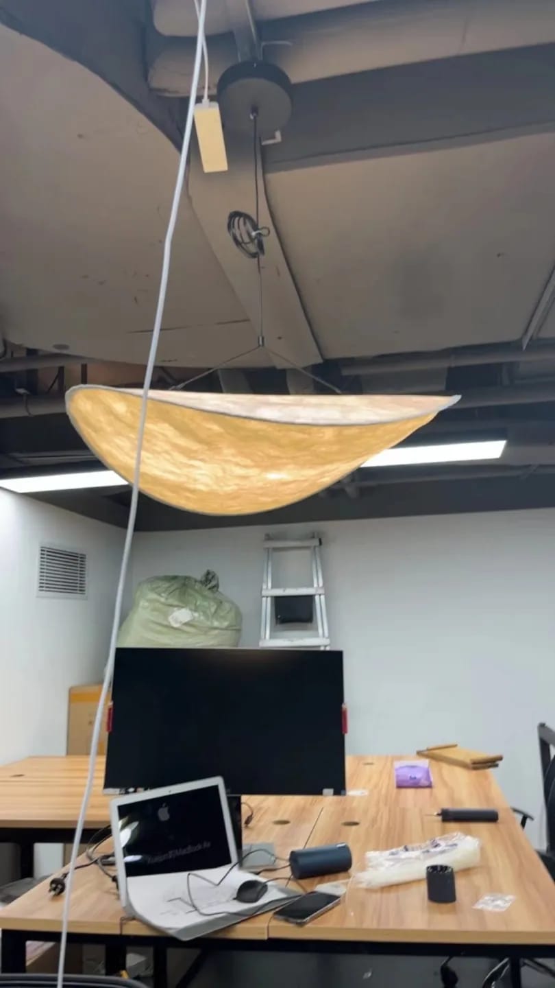 Customer photo review of Wavy Cloud Pendant Light, White Fabric Shade, LED, 30–100 cm