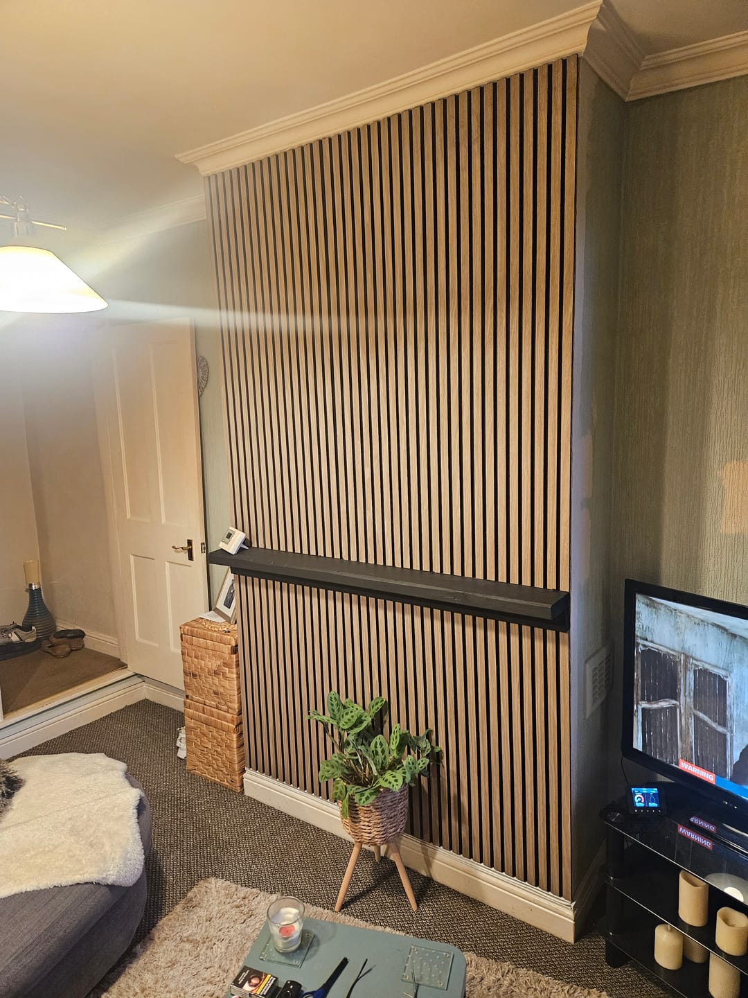 Customer photo review of Acoustic Slat Wall Panels Wooden Decorative Wall Panels Walnut Premium 2.4m x 0.6m
