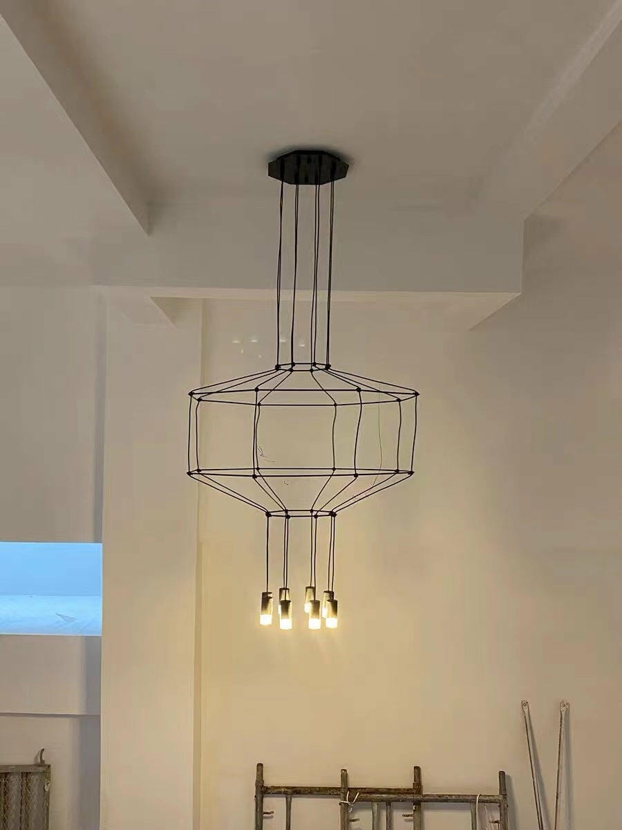 Customer photo review of Black Pendant Light, Open Wireframe Cable, G9 LED, Geometric