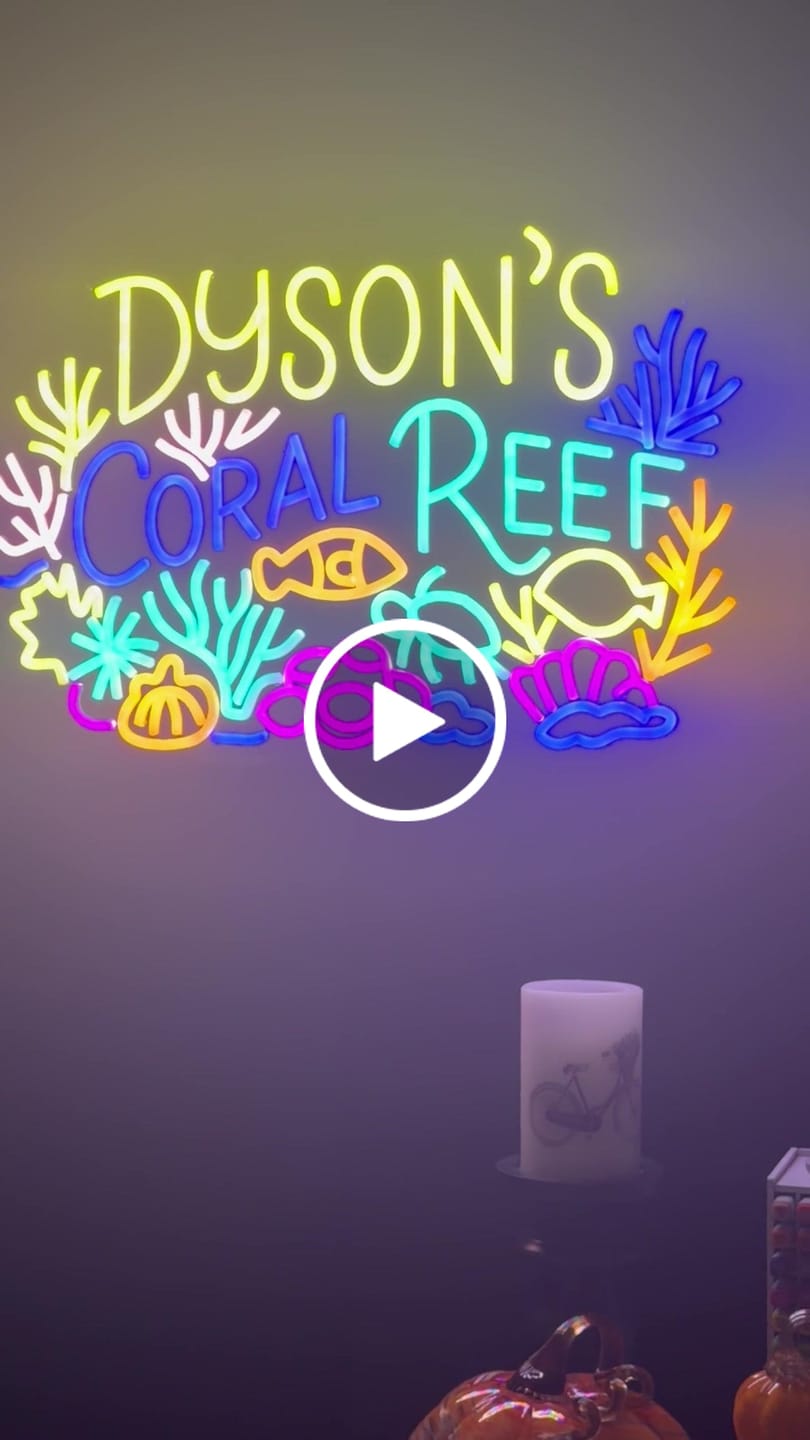 Customer video review of Dyson's Coral Reef - Premium Neon Artwork