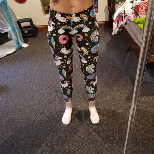 Customer photo review of Unicorn and Donut Print Leggings