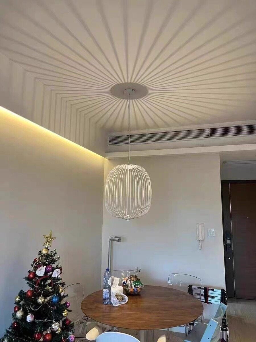 Customer photo review of Ribbed Pendant Light, Adjustable Wire, Steel and Aluminium