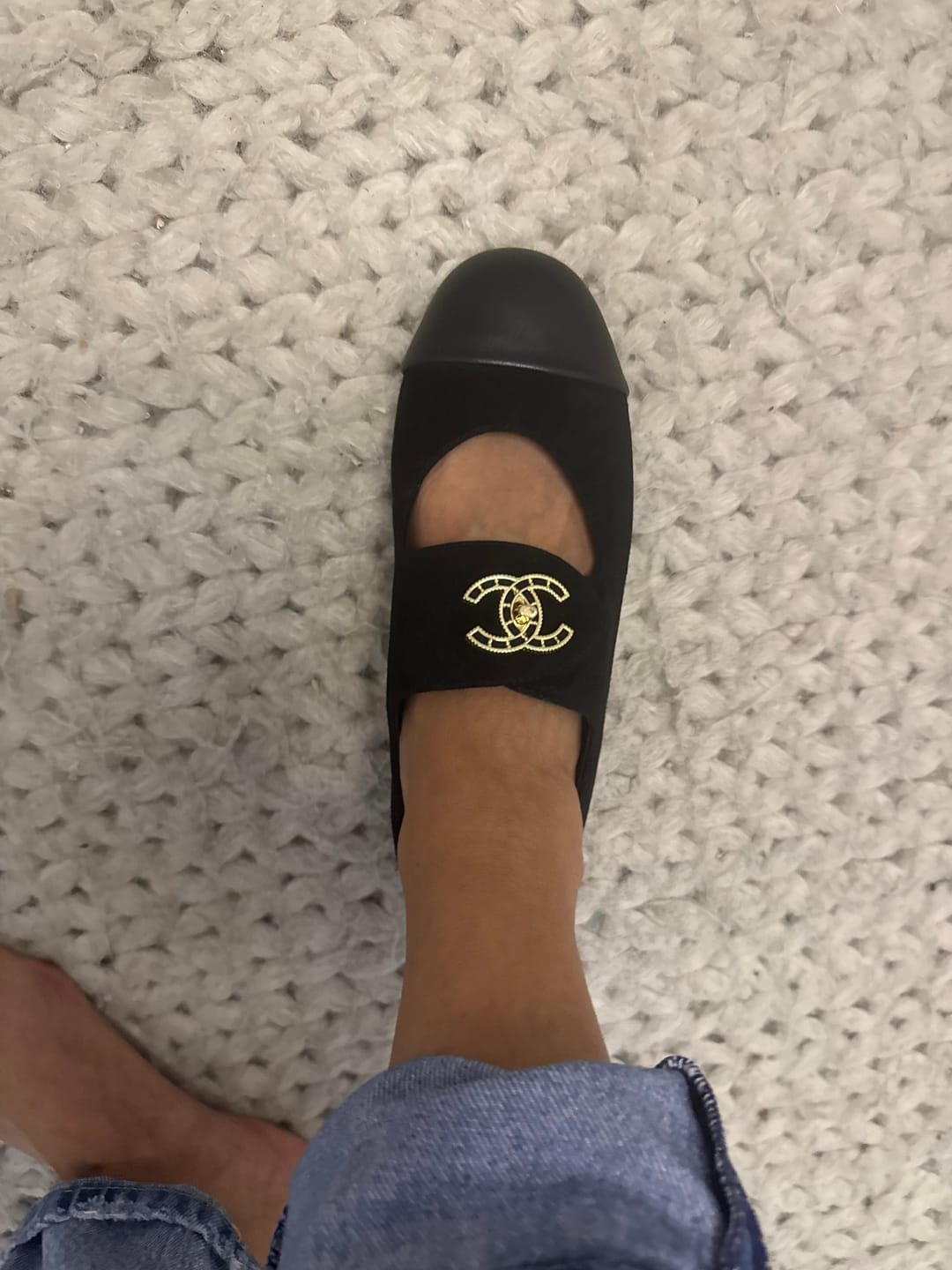 Customer photo review of Chanel 2026 Ballet Flats Suede Leather 943016