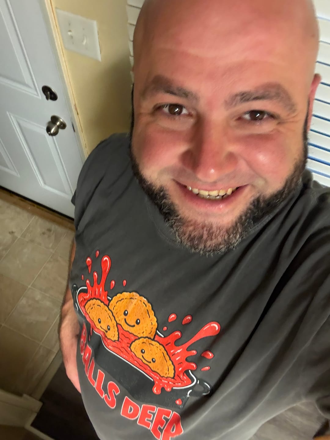 Customer photo review of Balls Deep — Premium Tee