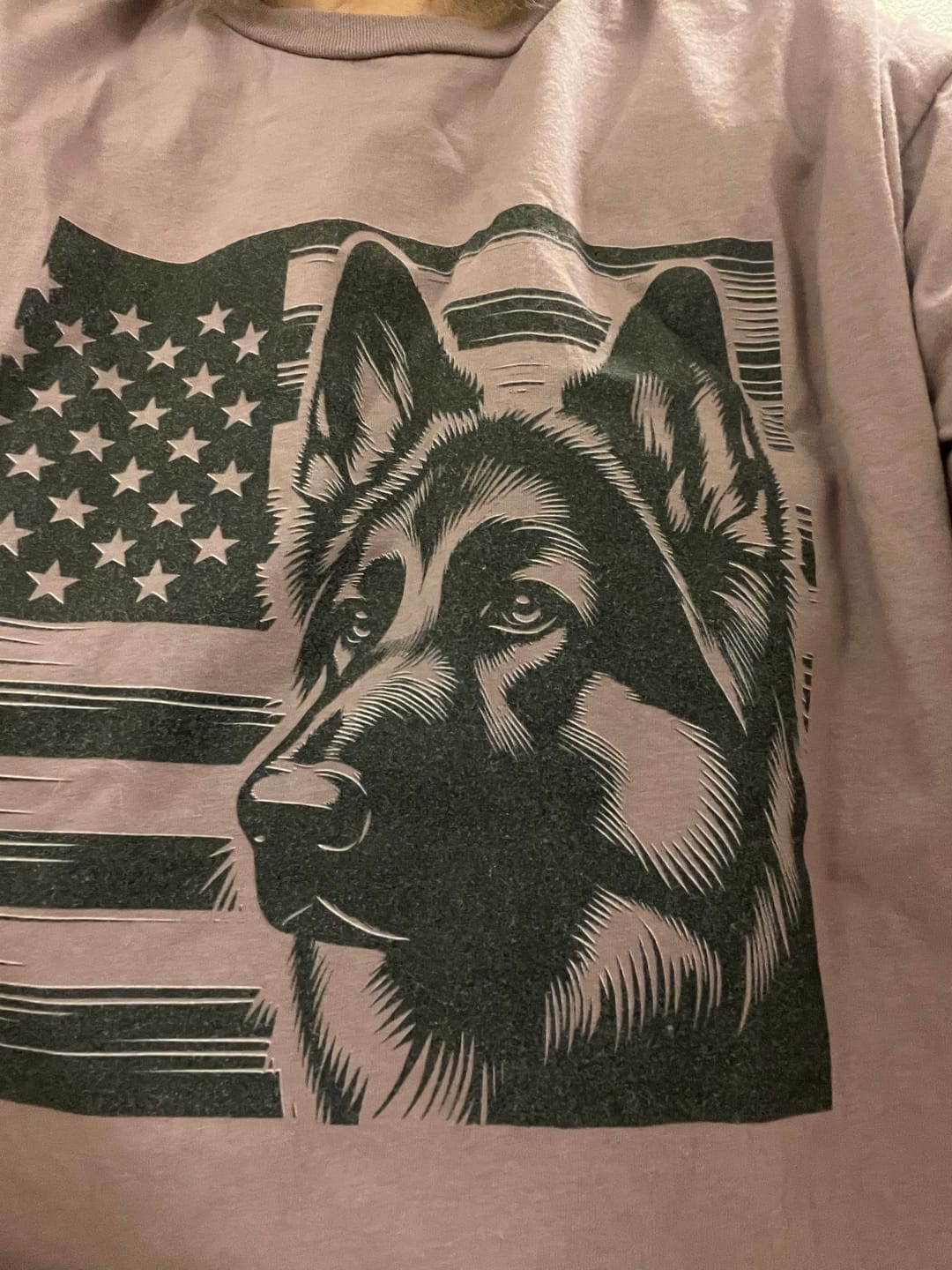 Customer photo review of Proud American GSD Shirt
