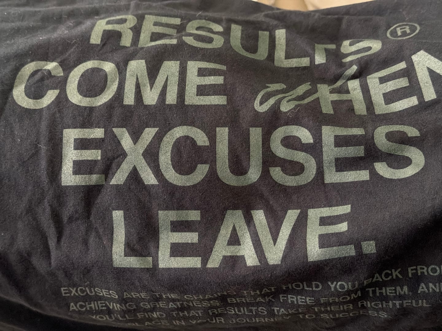 Customer photo review of Blackout Excuse-Free Tee