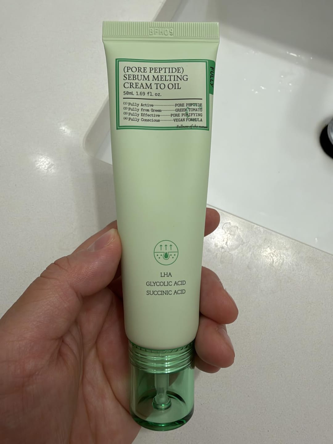 Customer photo review of Pore Peptide Sebum Melting Cream to Oil