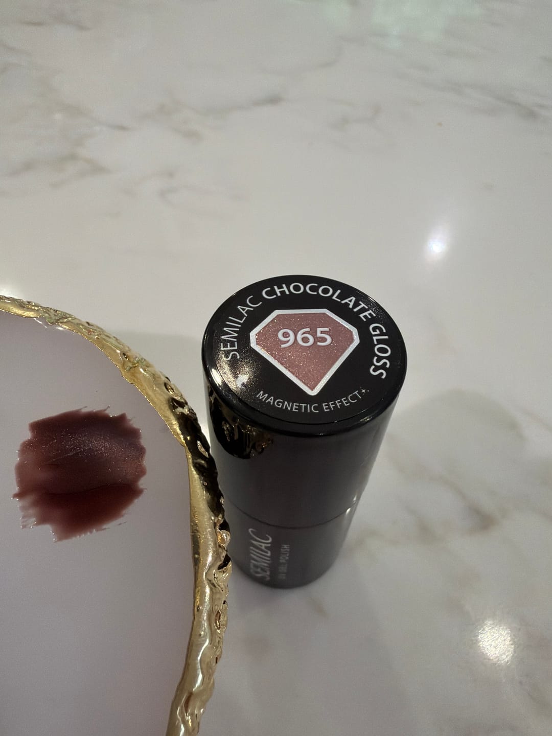 Customer photo review of Semilac 965 Chocolate Gloss UV Gel Polish