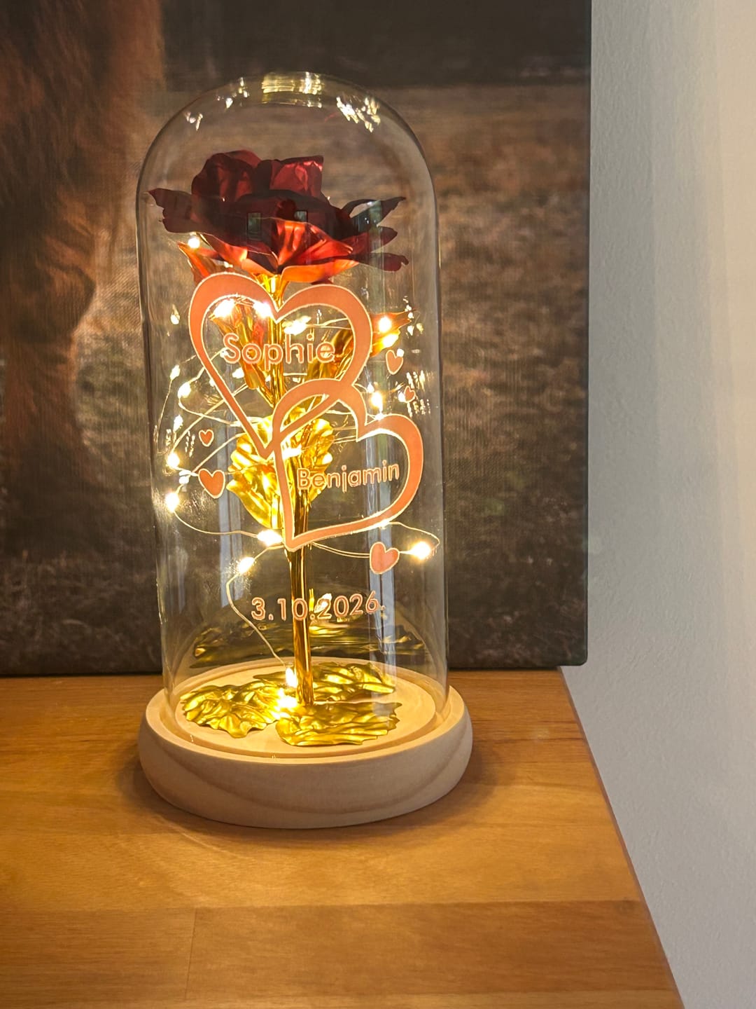 Customer photo review of Ich liebe dich - Paar-Goldene Rose