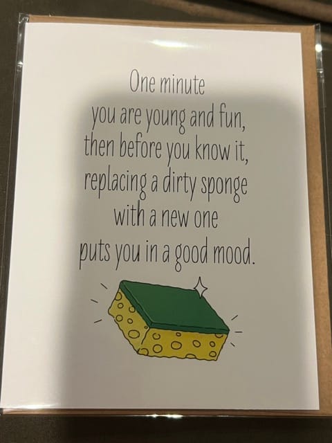 Customer photo review of One Minute You Are Young and Fun Card