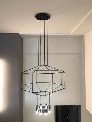 Customer photo review of Black Pendant Light, Open Wireframe Cable, G9 LED, Geometric