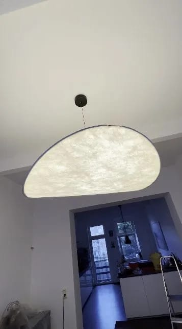 Customer photo review of Wavy Cloud Pendant Light, White Fabric Shade, LED, 30–100 cm