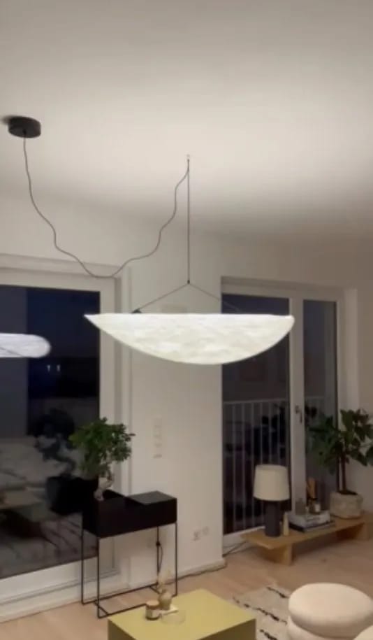 Customer photo review of Wavy Cloud Pendant Light, White Fabric Shade, LED, 30–100 cm