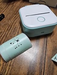 Customer photo review of T02 Mini Sticker Printer & 3 Rolls Paper, Black