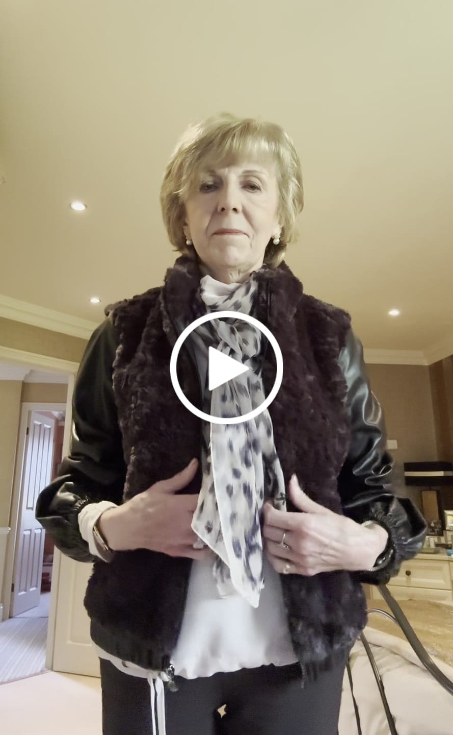 Customer video review of Monari Faux Fur Jacket With Leatherette Sleeves - Black Coffee 809997