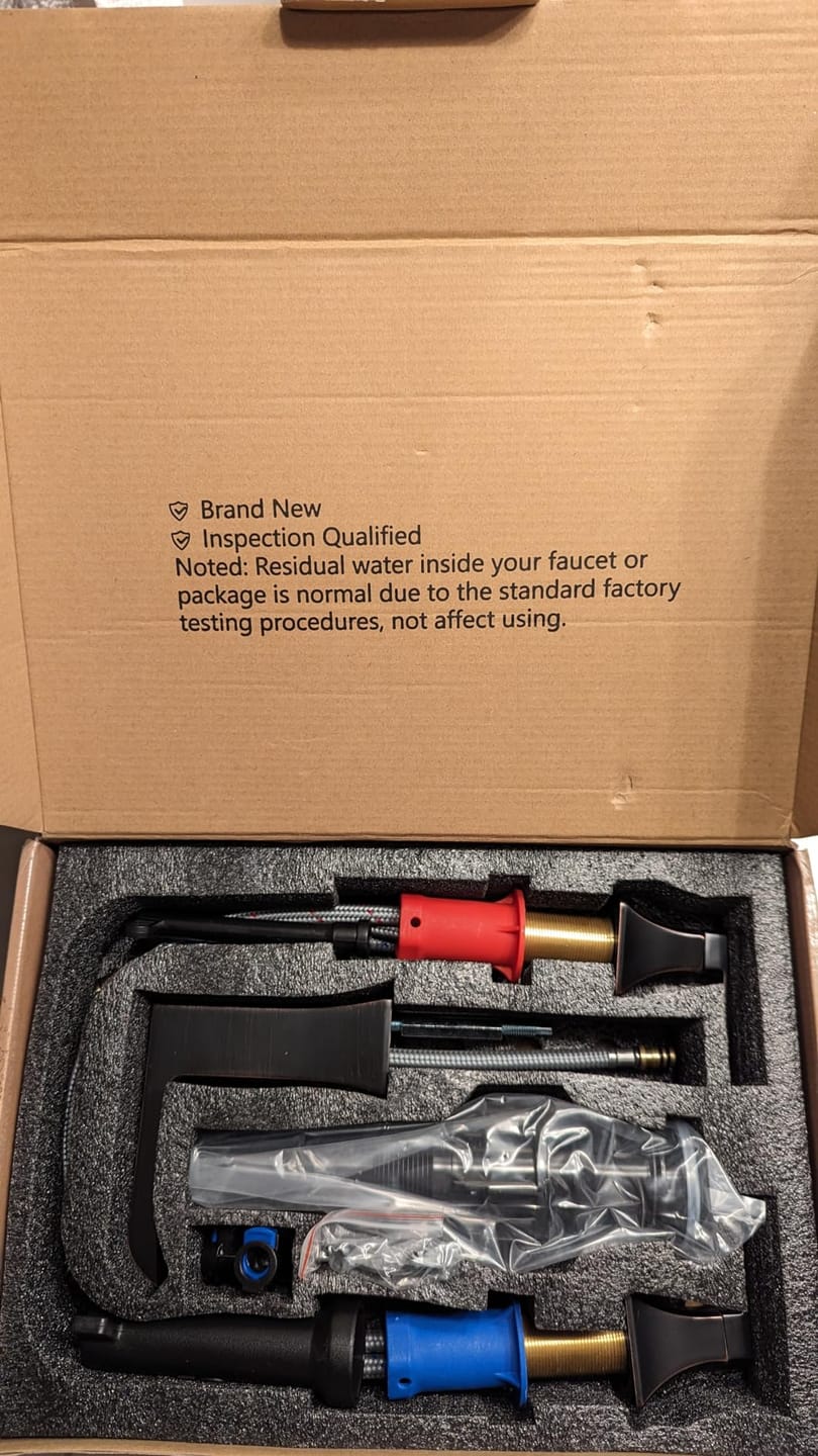 Customer photo review of Levanger - 8-Inch Square Modern Two-Handle Basin Faucet