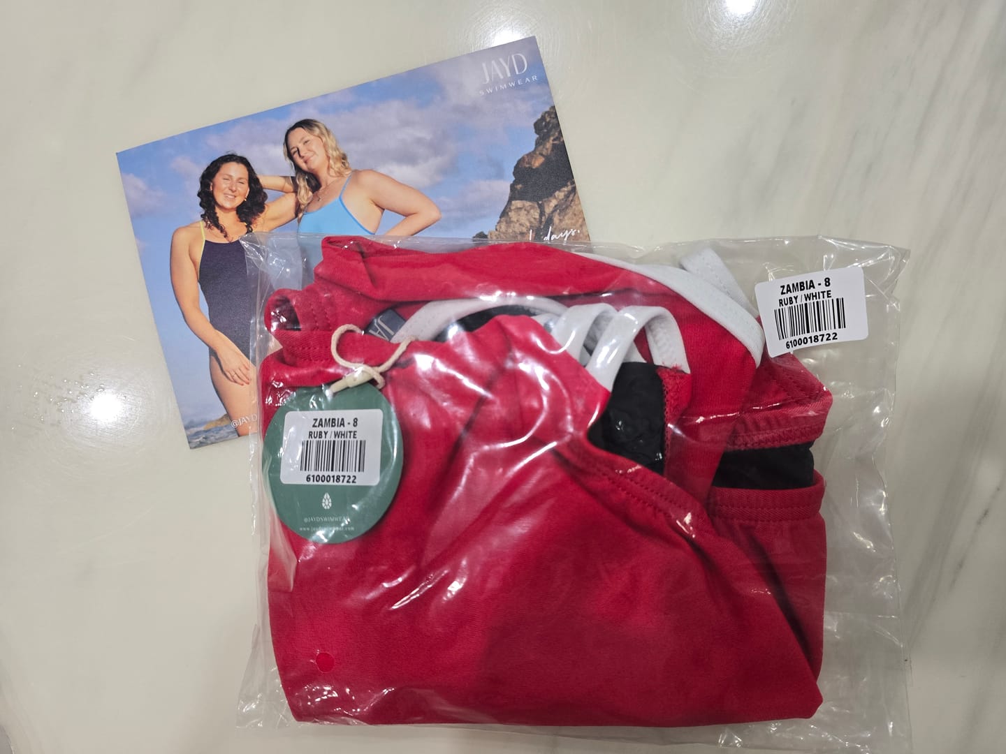 Customer photo review of ZAMBIA ONE PIECE - Ruby|White
