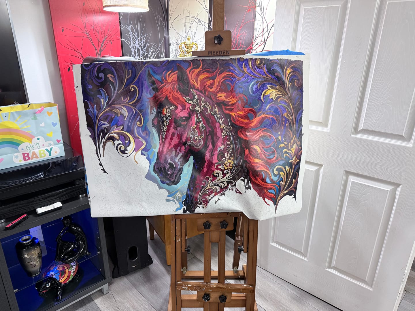 Customer photo review of Magenta Baroque Stallion (120 Color Paint by Numbers)