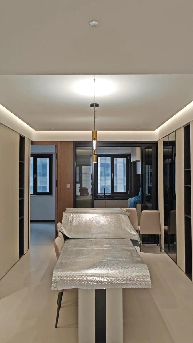 Customer photo review of Black Pendant Light, Long Integrated LED Strip, Iron Aluminium