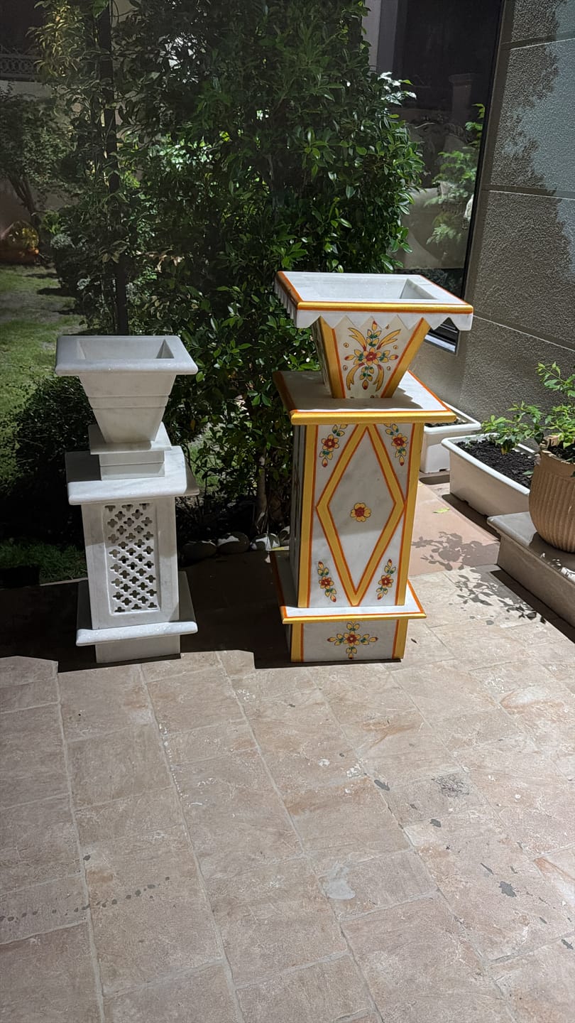 Customer photo review of Marble Tulsi Pot, Traditional Painting (Large) - Handicraft Bazaar