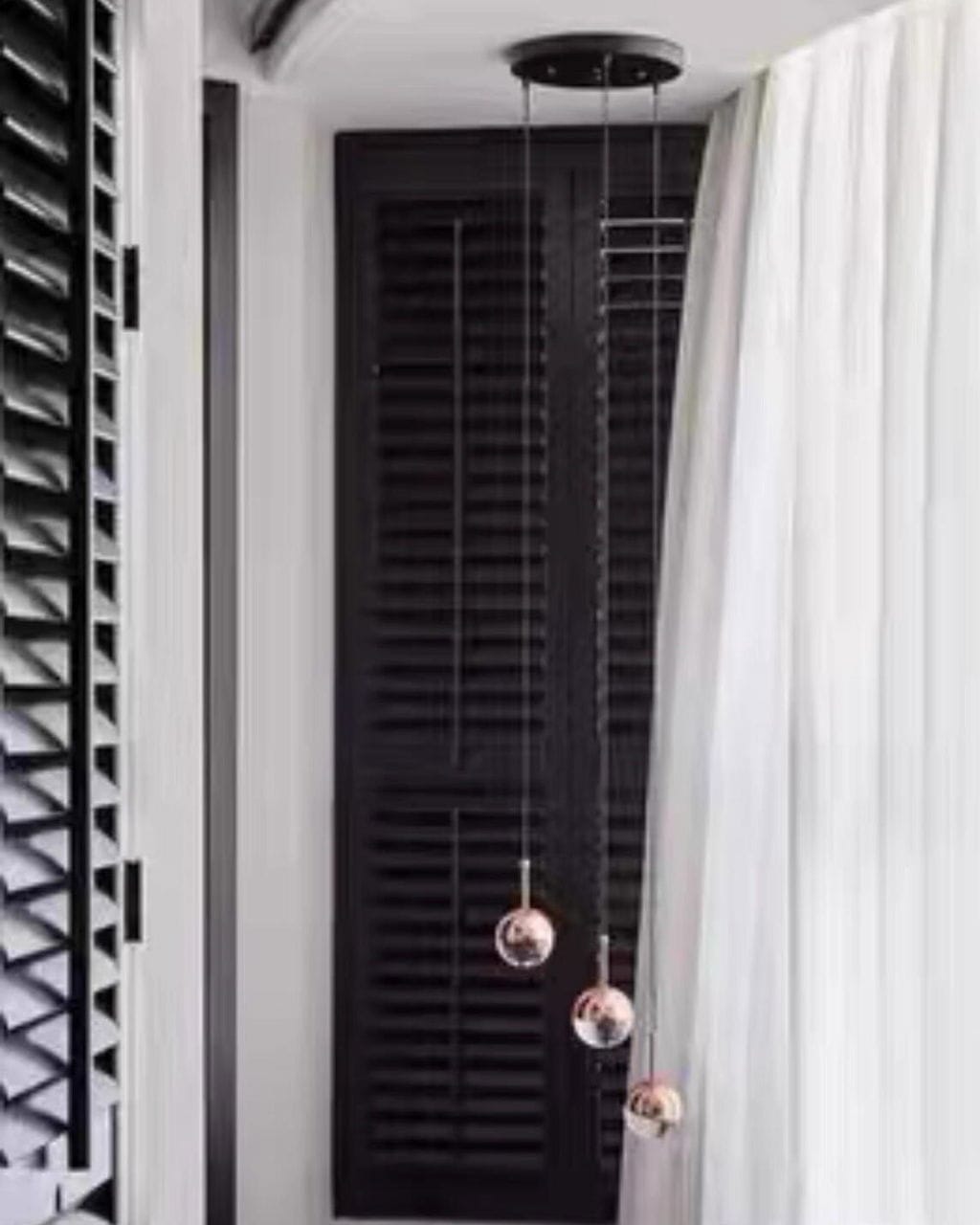 Customer photo review of Half Clear Glass Pendant Lamp, Tilting Shade, Integrated LED