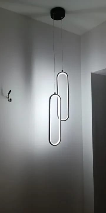 Customer photo review of Linked Loop Pendant Light, One or Two LED Loops, Iron, 40 cm