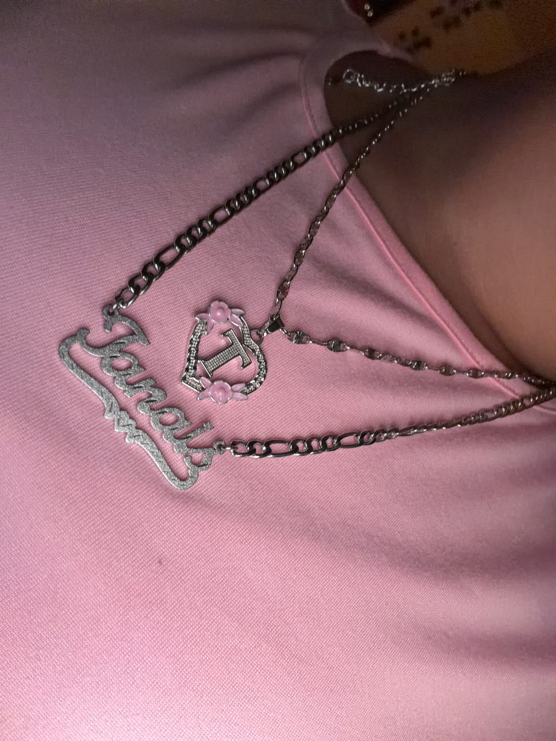 Customer photo review of Diamond Cut Heart Name Necklace