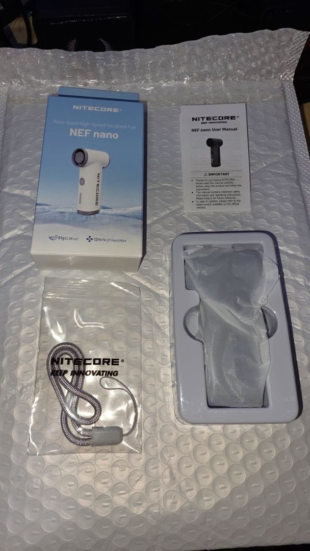 Customer photo review of NEF Nano - Palm-Sized High-Speed Handheld Fan