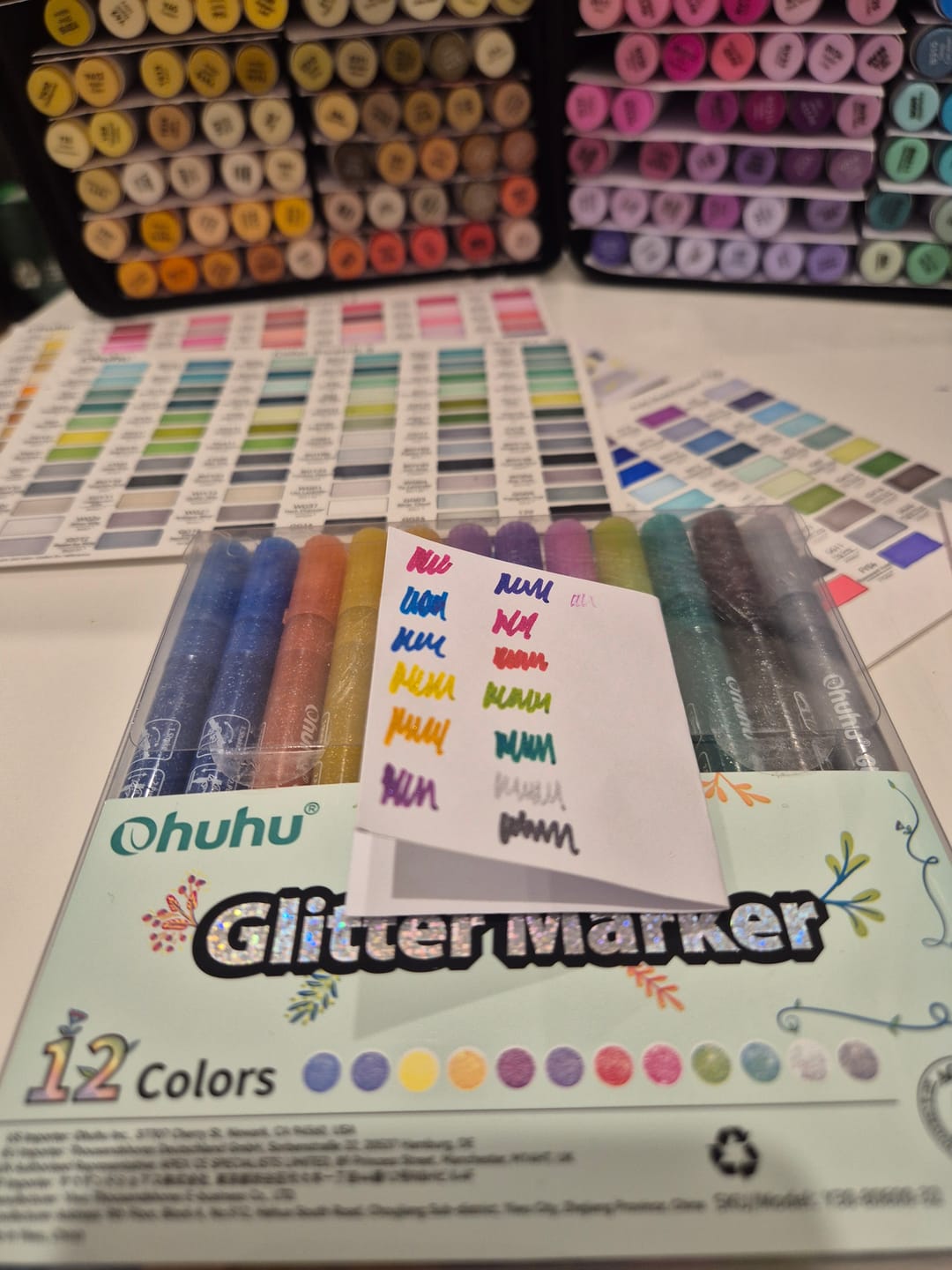 Customer photo review of Ohuhu Glitter Metallic Marker Pens (Australia Domestic Shipping)