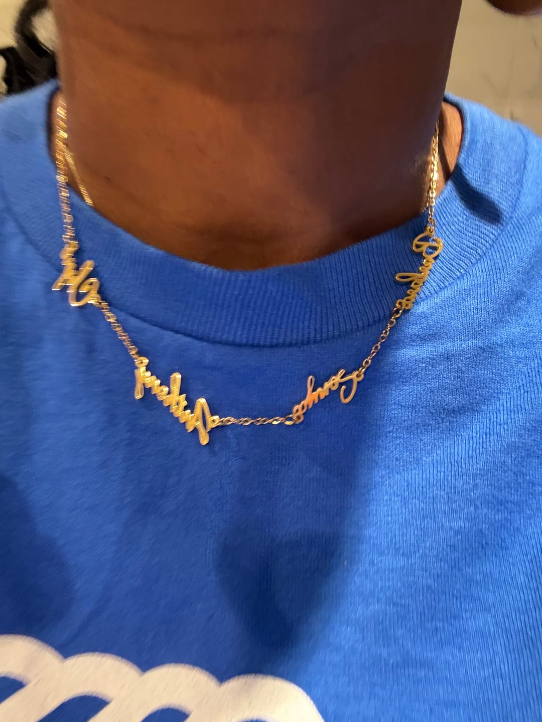 Customer photo review of Multi Name Necklace