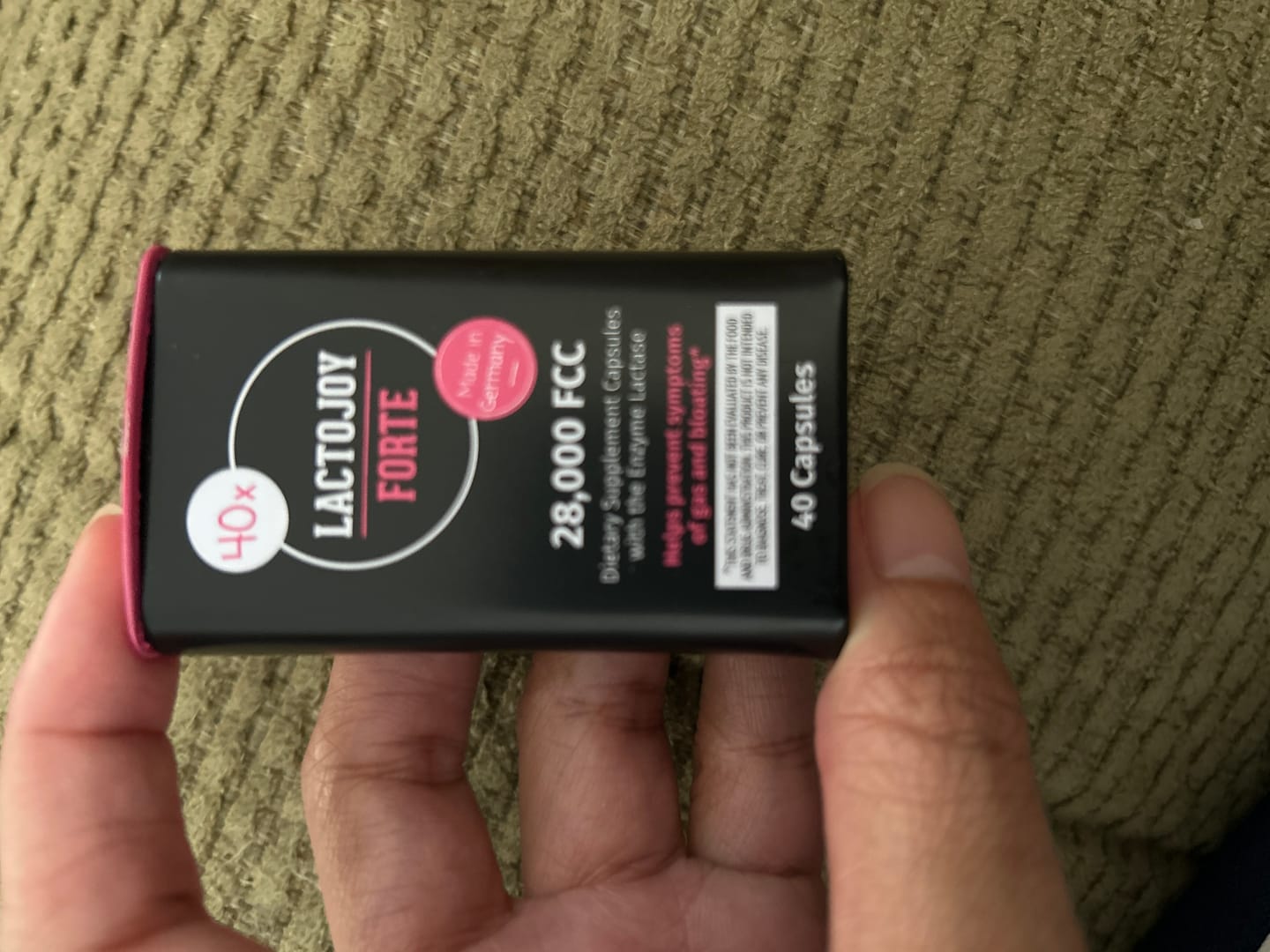 Customer photo review of LactoJoy Forte - 28,000 FCC - 40 Lactase Capsules with 6h Depot Effect