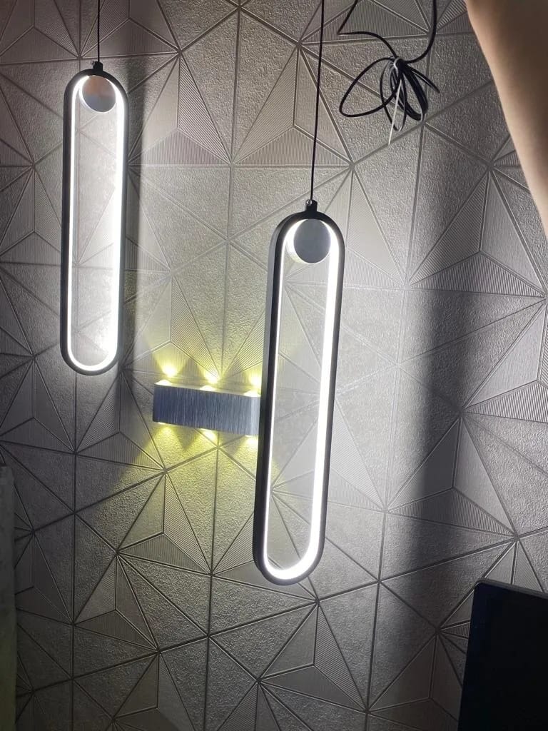 Customer photo review of Open Oval Loop Pendant Light, Integrated LED, Iron, 45 cm Tall