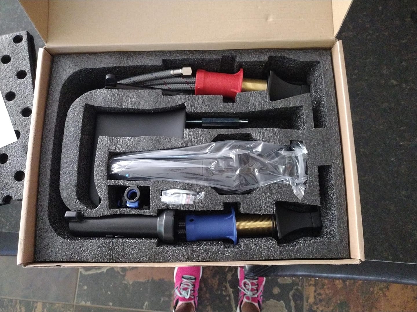 Customer photo review of Levanger - 8-Inch Square Modern Two-Handle Basin Faucet