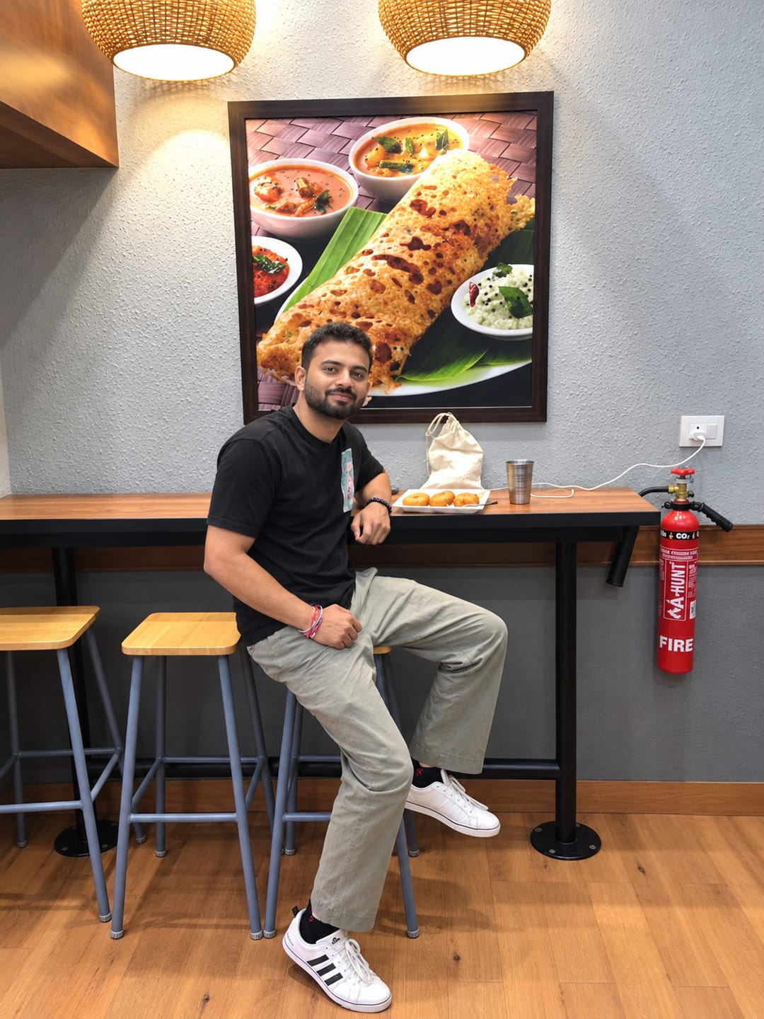 Customer photo review of Men Grey Cotton Pant