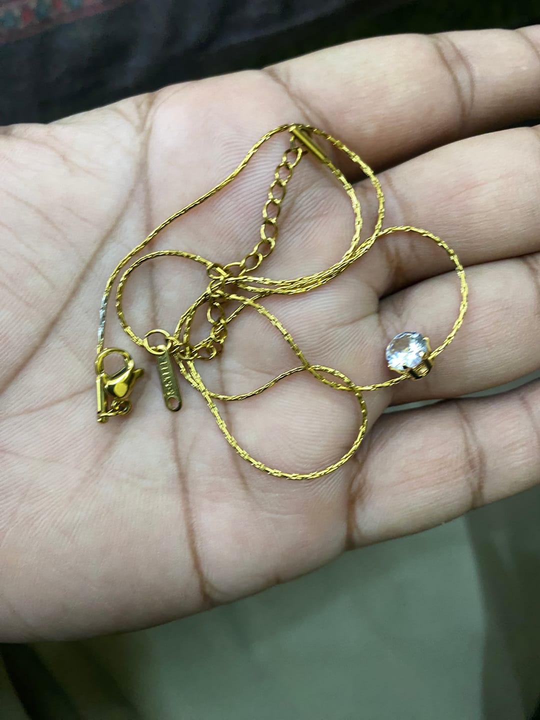 Customer photo review of Dainty Solitaire Necklace