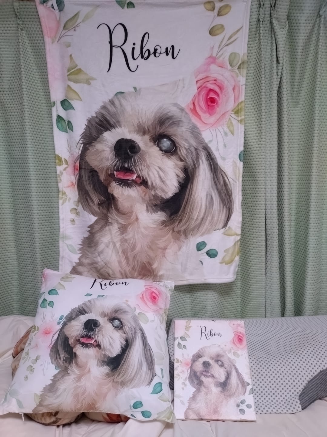 Customer photo review of Petcanva©オーダーメイド ペット似顔絵【3点セット】
