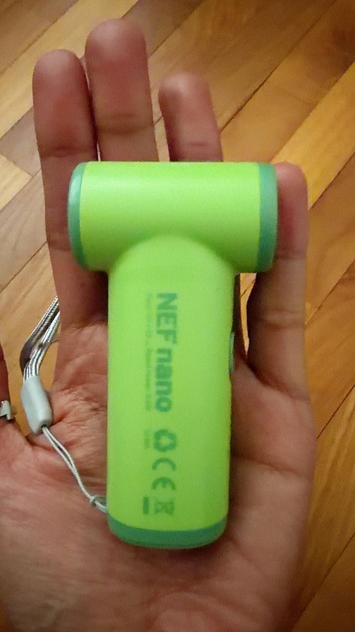 Customer photo review of NEF Nano - Palm-Sized High-Speed Handheld Fan