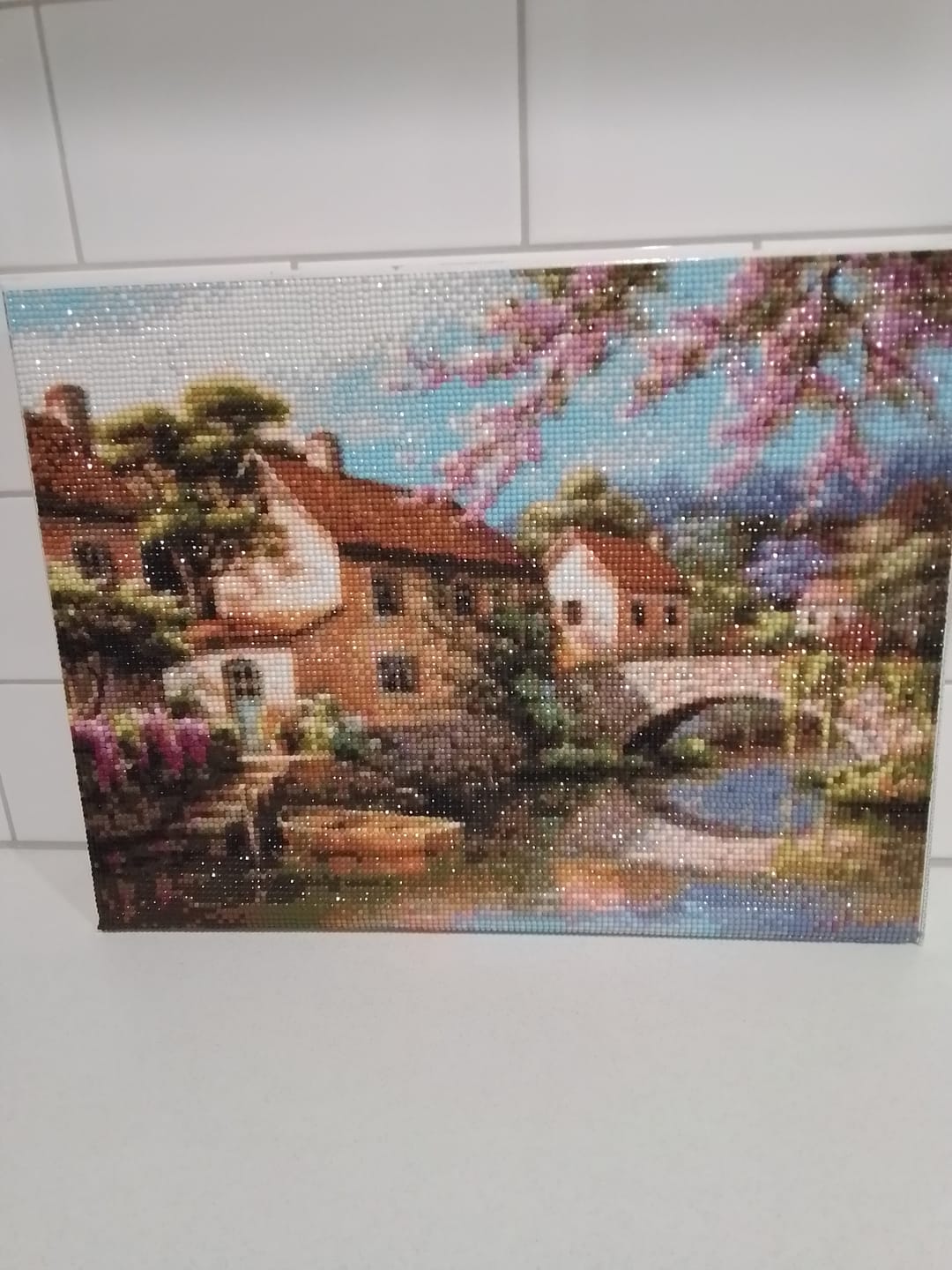 Customer photo review of Full Drill - 5D DIY Diamond Painting Kits Beautiful Town Scenery