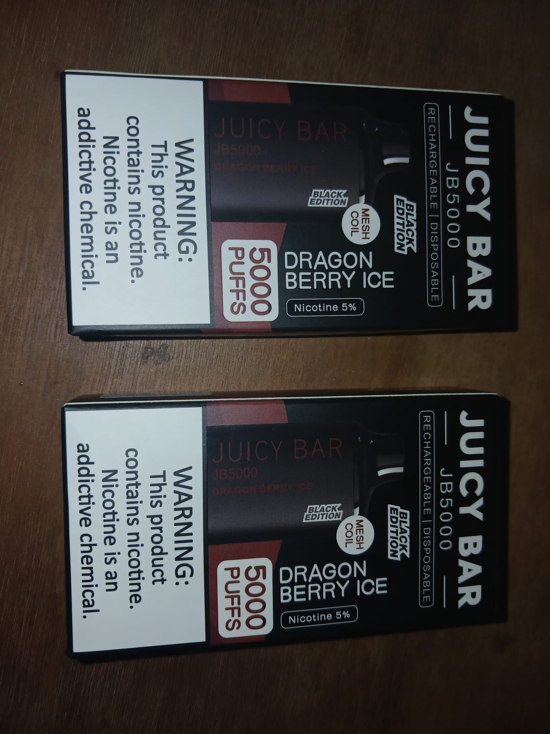 Customer photo review of Juicy Bar JB5000 Black Edition 5000 Puffs