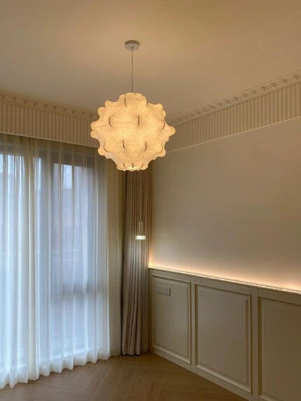 Customer photo review of Star Shaped Pendant Light, White Dimpled Shade, 60 cm Wide