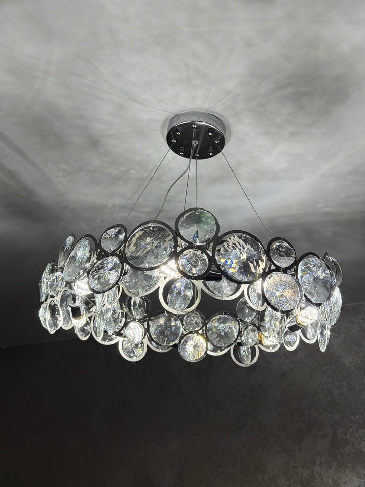 Customer photo review of Chrome Crystal Chandelier, Low Profile, 17 cm High, Round or Oval
