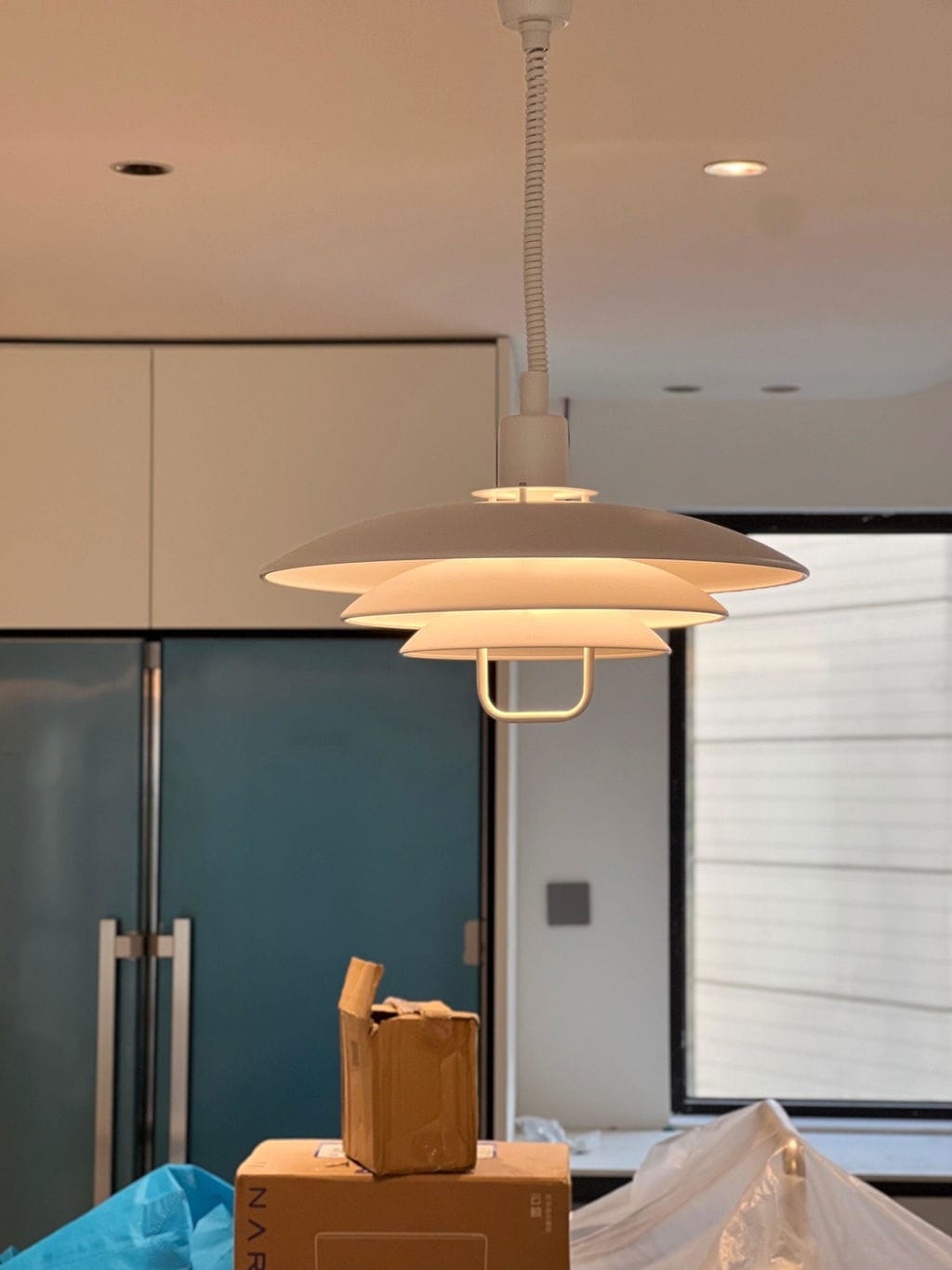 Customer photo review of Modern Pendant Light, Aluminium Concentric Screens, 50 cm