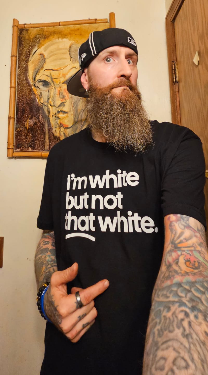 Customer photo review of I’m white but not that white Unisex Tee