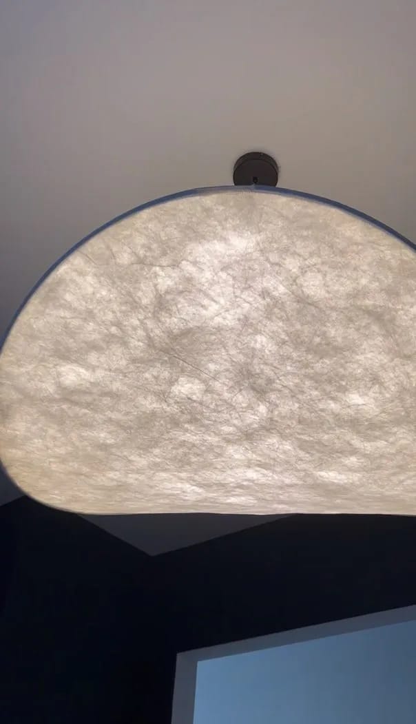 Customer photo review of Wavy Cloud Pendant Light, White Fabric Shade, LED, 30–100 cm