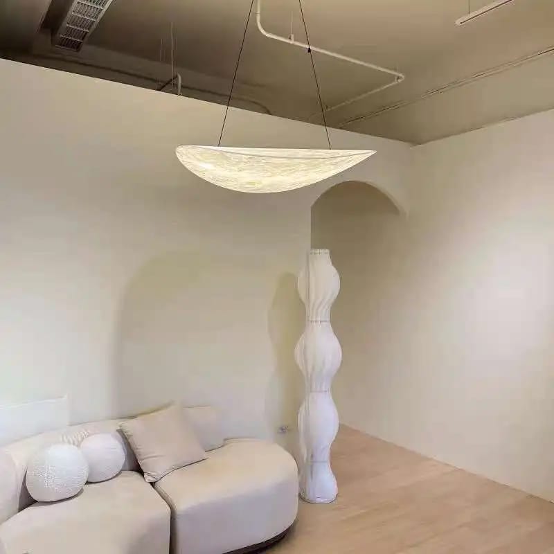 Customer photo review of Wavy Cloud Pendant Light, White Fabric Shade, LED, 30–100 cm