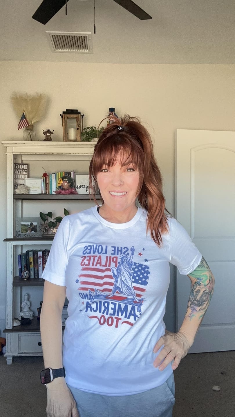 Customer photo review of Liberty Love Pilates T-shirt