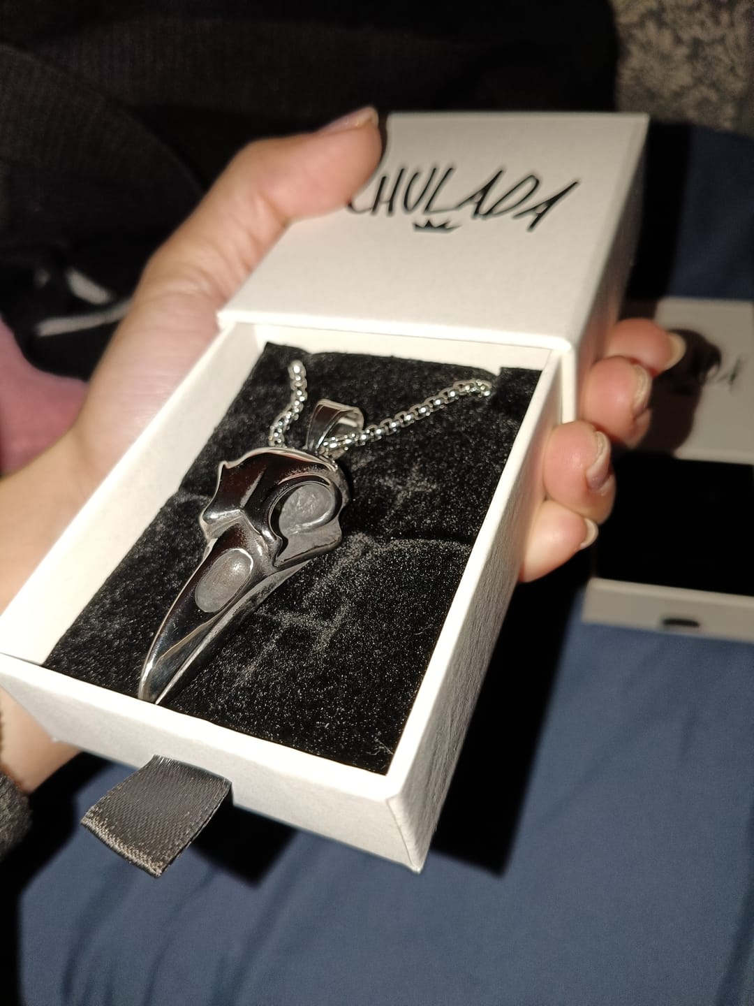 Customer photo review of Collar Cuervo - Acero Inox.