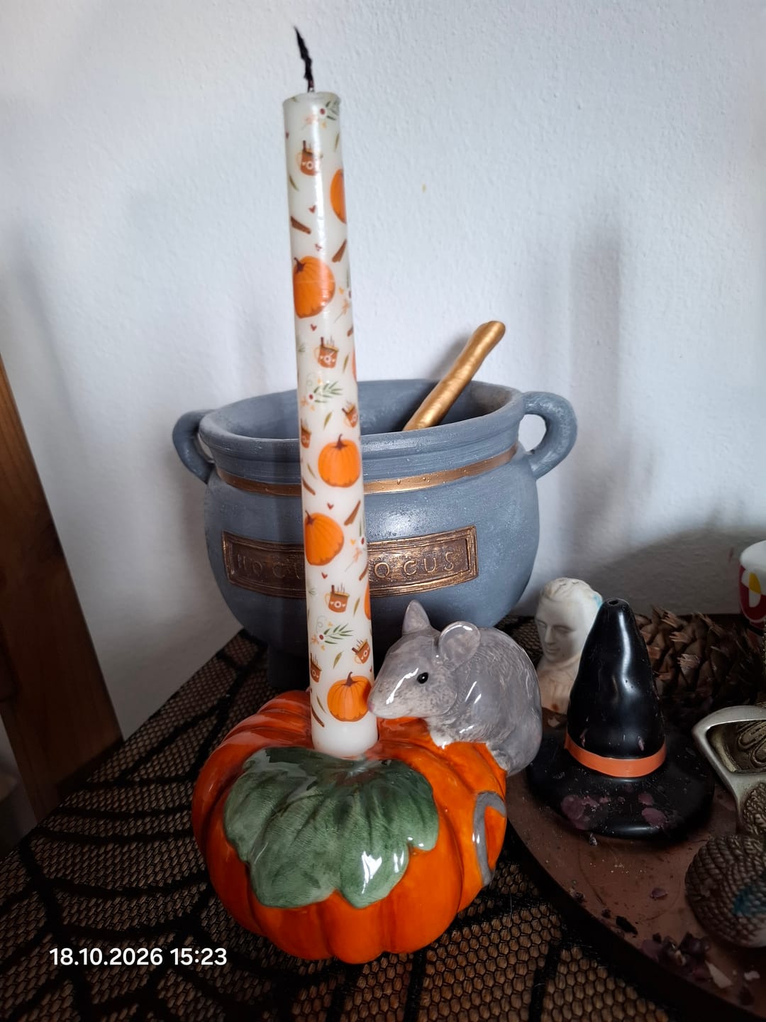 Customer photo review of Kürbis Kerzenhalter mit Maus Keramik Herbstdeko