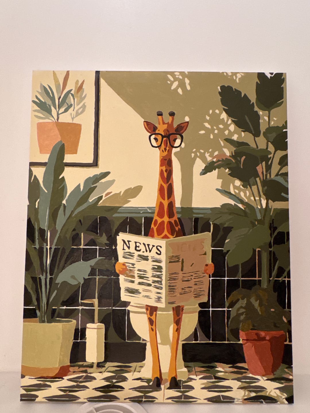 Customer photo review of Giraffe News | Paint by Number